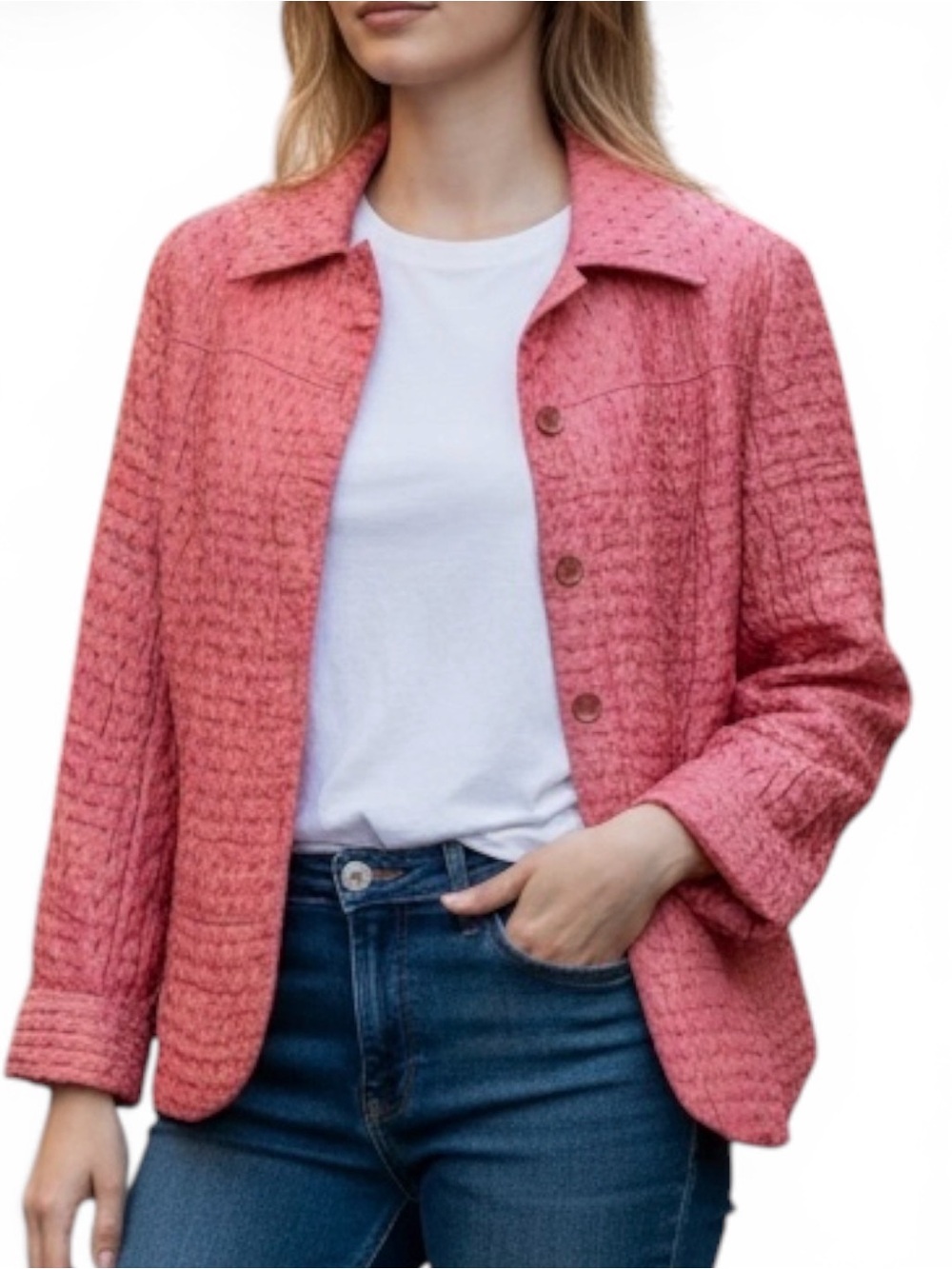 Vintage Erin London Pink Button up Jacket - Size PM